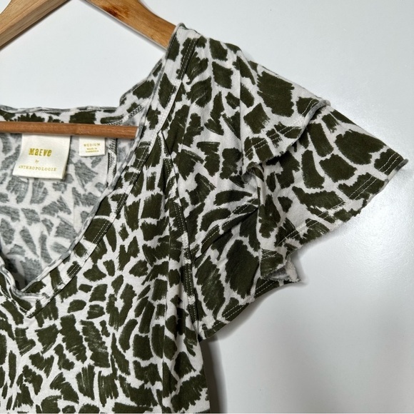 Maeve Anthropologie Catie Ruffled Sleeve T-Shirt Size Medium - Picture 4 of 8